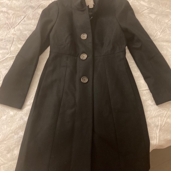 Stylish black wool J Crew factory coat. - Picture 2 of 8